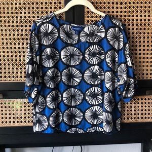Marimekko for Target Mod Blue/Black/White Blouse